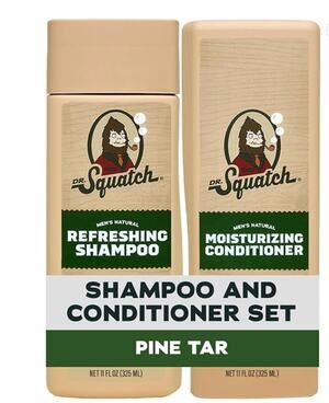DR SQUATCH | MEN'S SHAMPOO + CONDITIONER BUNDLE | PINE TAR - NEW